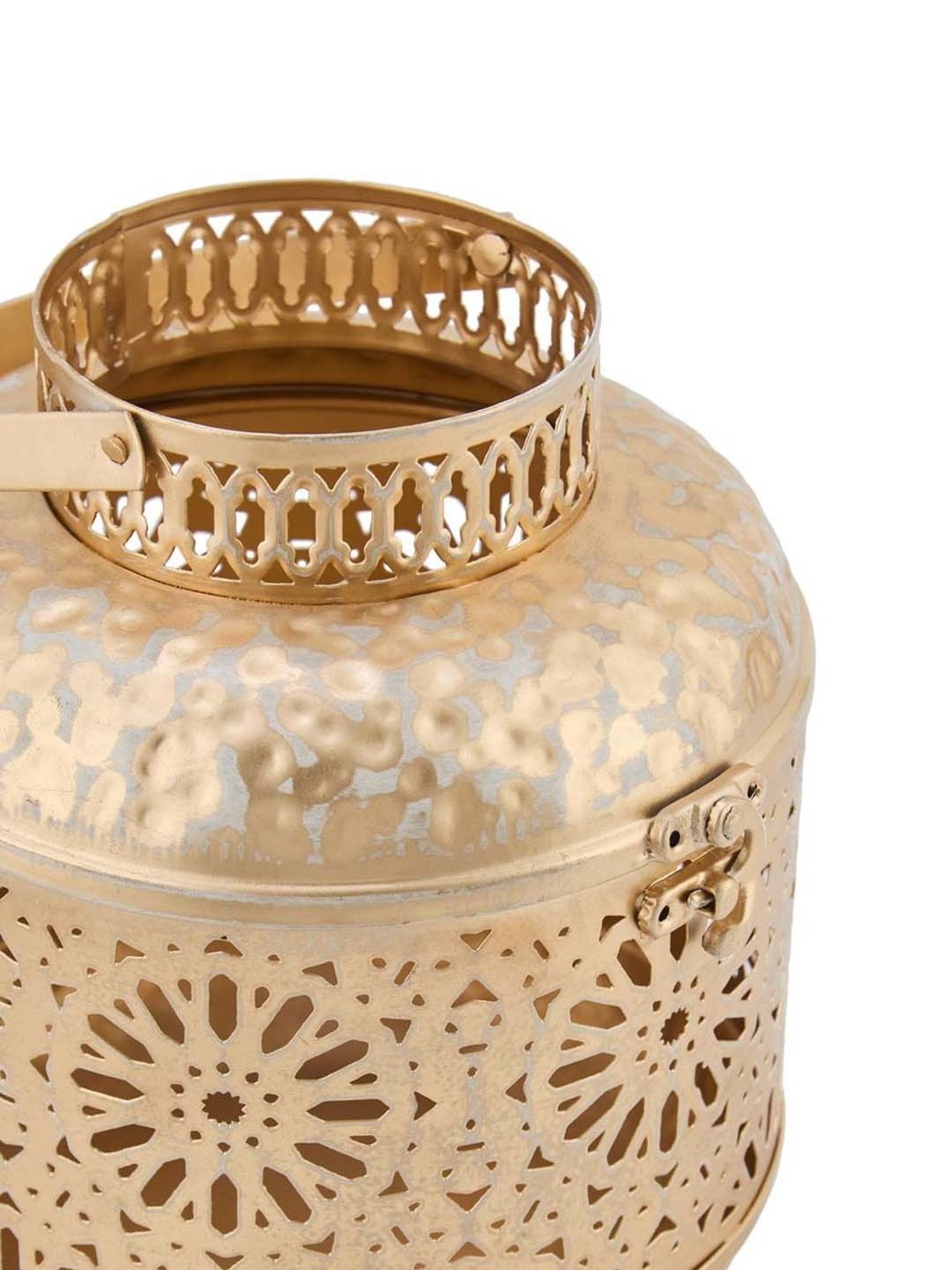 Fabindia Home Gold Metal Cutwork Nira Hanging Lantern