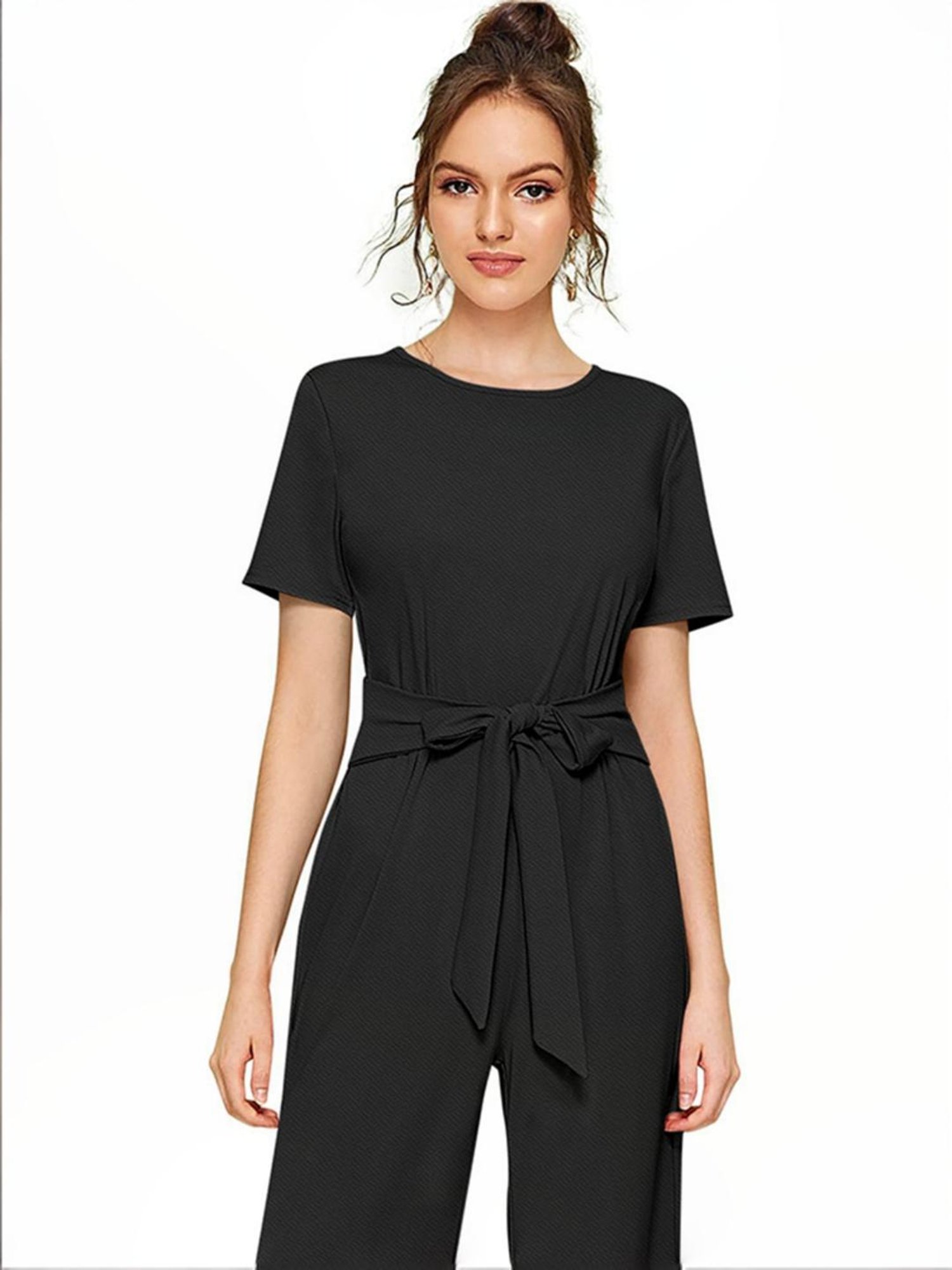 Odette Black Midi Length Jumpsuit