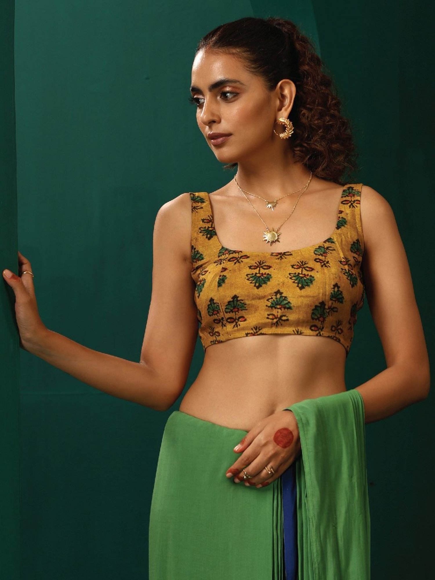 true Browns Yellow Printed Blouse