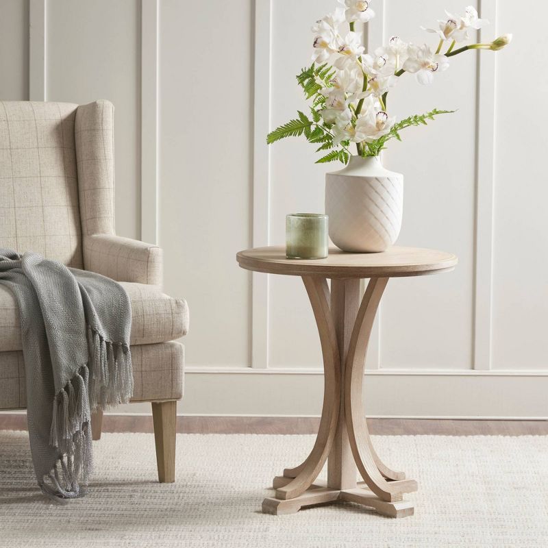 Fatima Round Accent Table Wheat