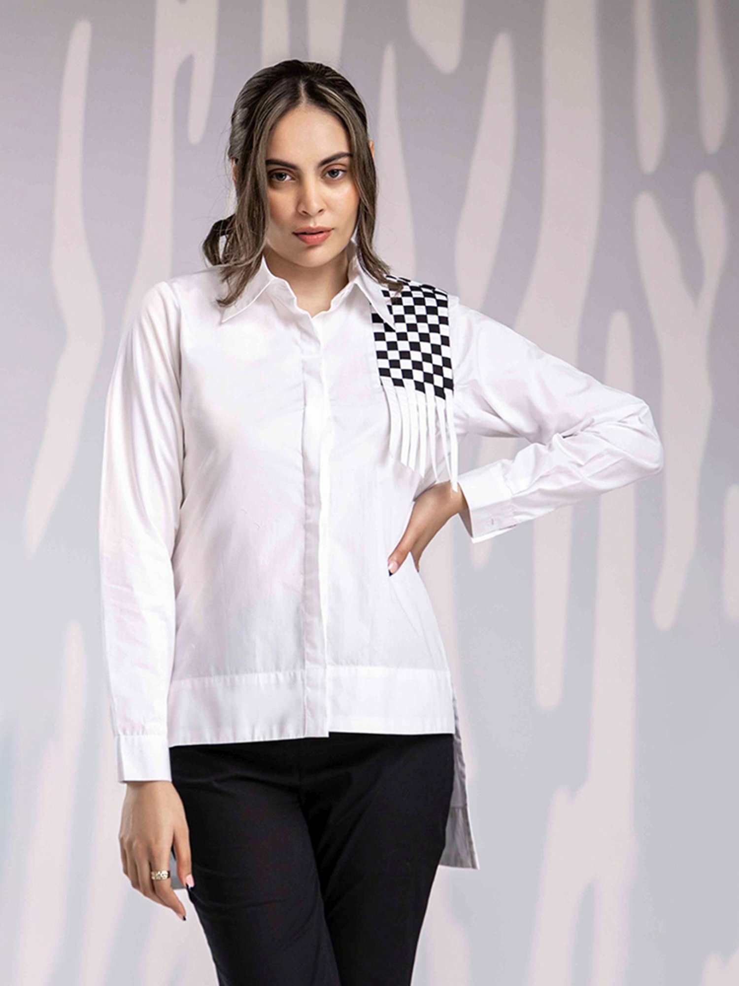 House of Manaa White Matted Shirt