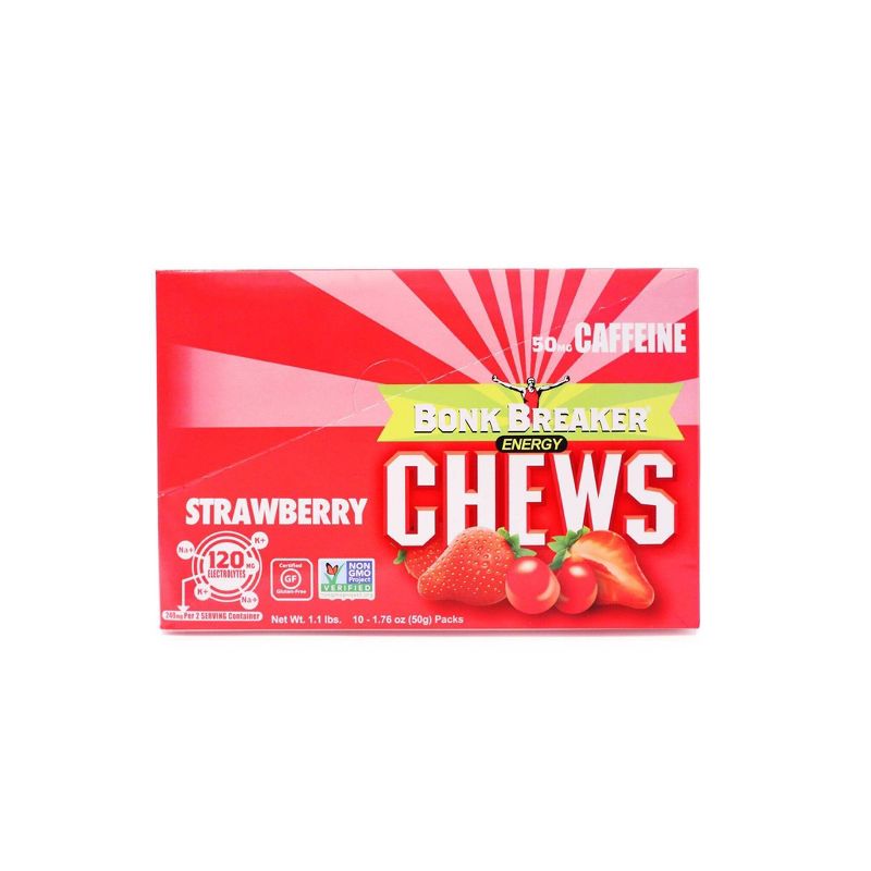 Bonk Breaker Energy Chews - Strawberry with Caffeine - 10ct