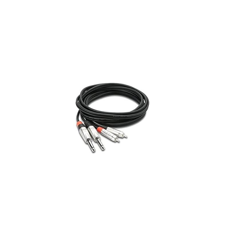 HPR-005X2 Dual REAN 1/4" TS to RCA Pro Stereo Interconnect Cable, 5 Feet