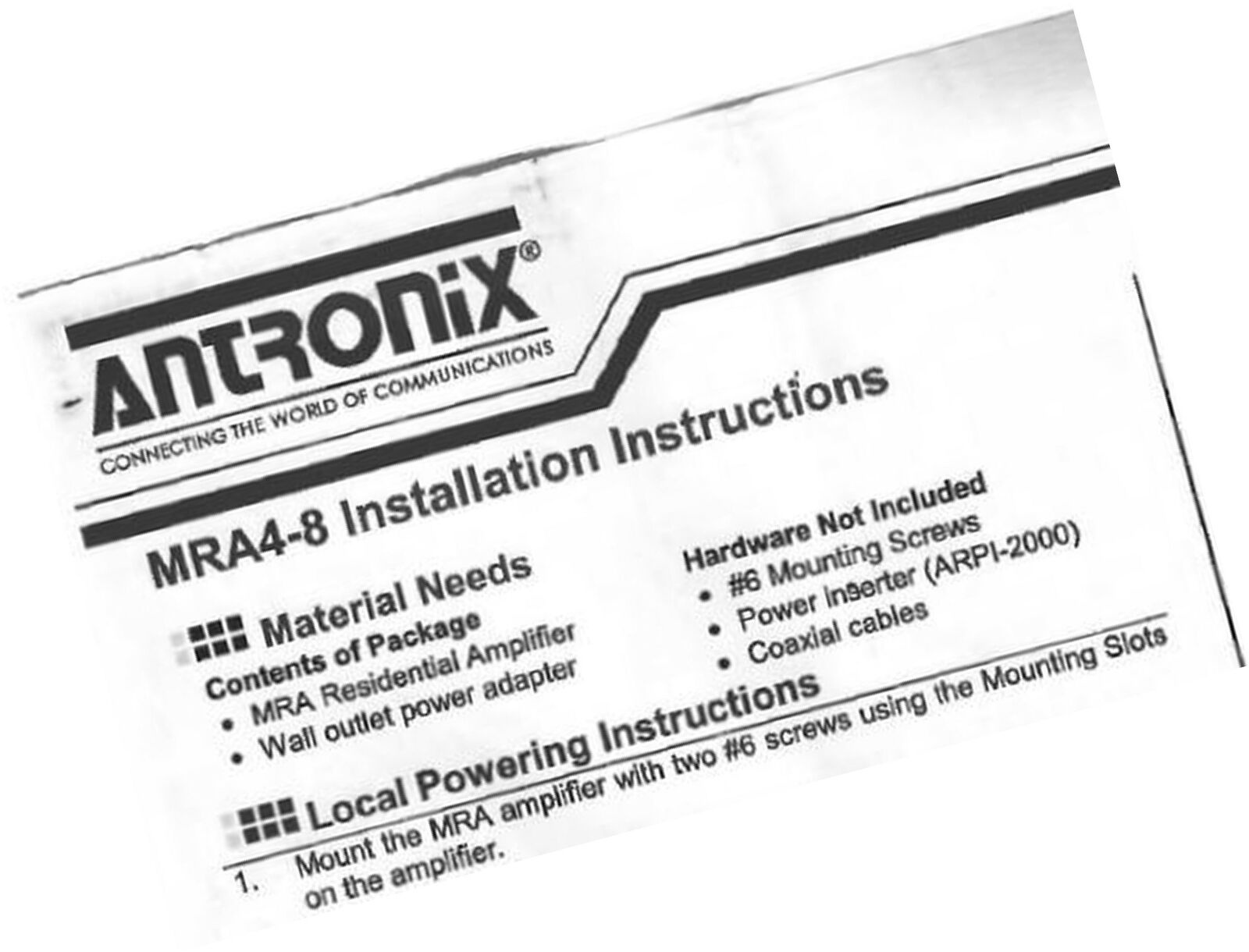 Amplifier, Cable TV RF Broadband 8dB Gain Four Output 5-1002Mhz w/ Power Adap...