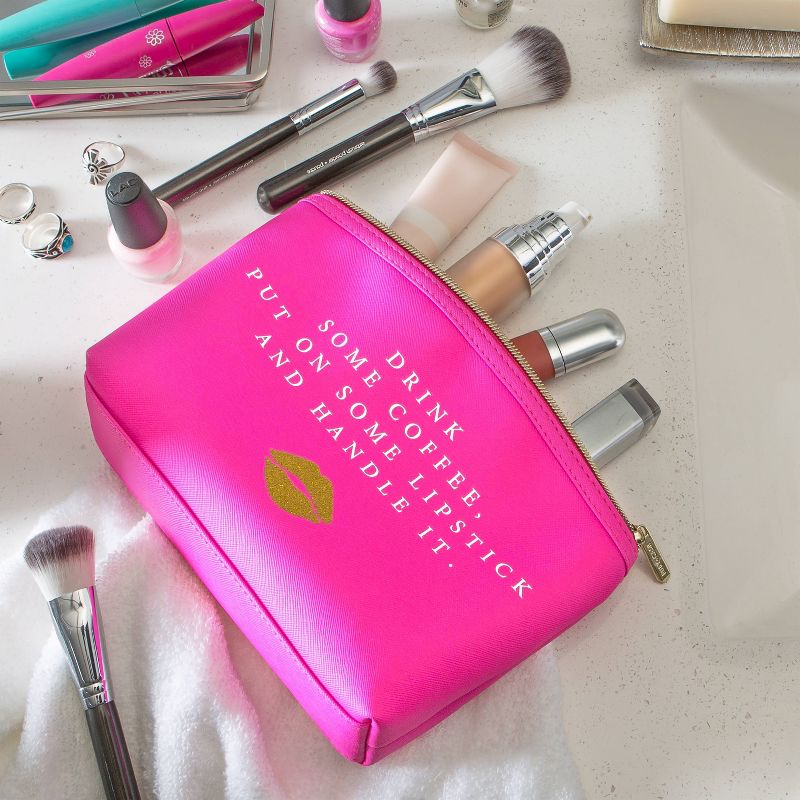 Ruby + Cash Zip Cosmetic Pouch - Drink Some Coffee