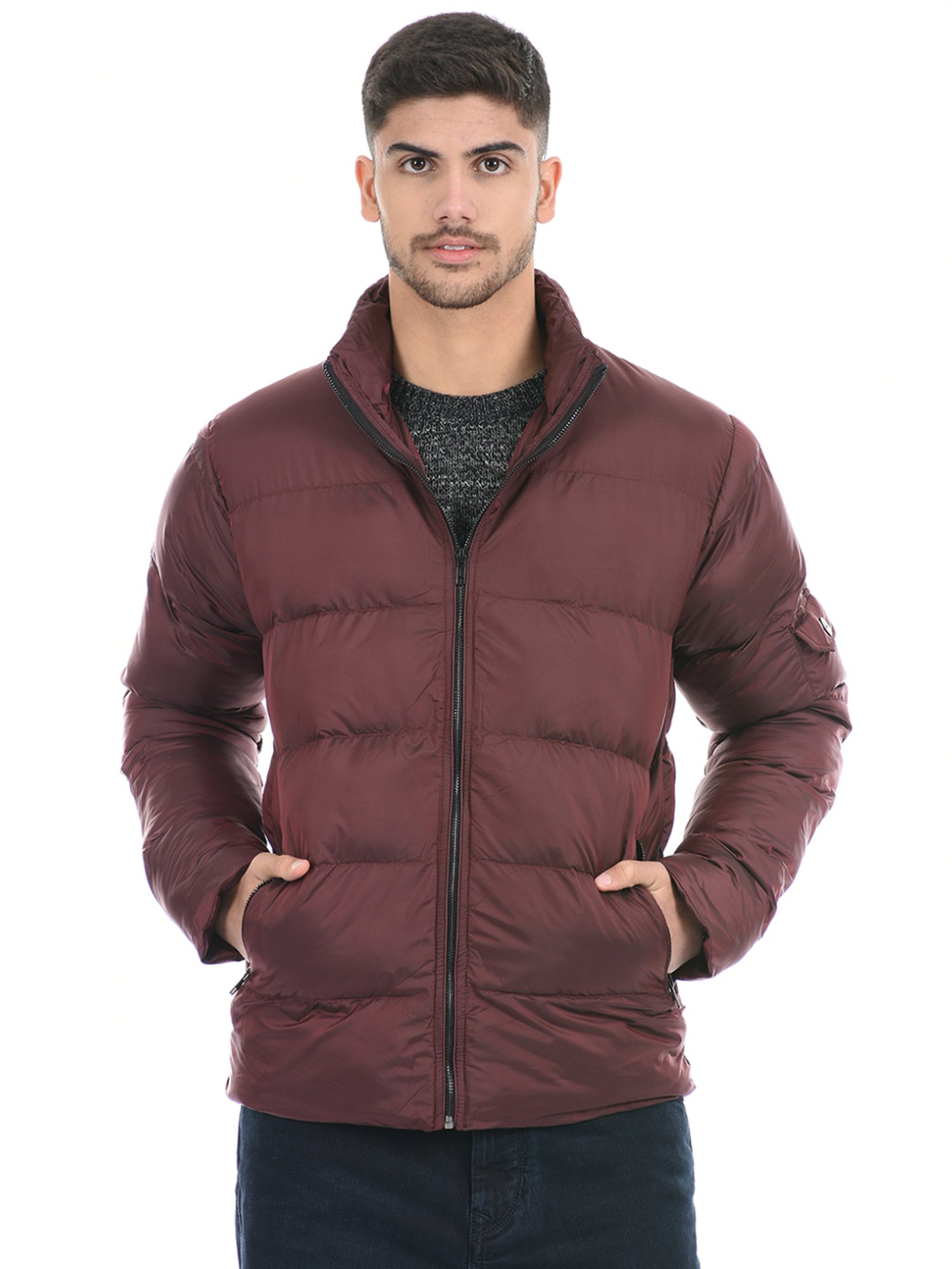 London Fog Purple Regular Fit Quilted Quilted Jacket