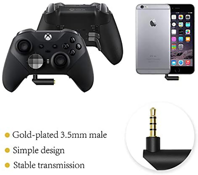 Right Angle 3.5mm, Hannord 90 Degree Audio Adapter Headphone Jack TRRS 1/8" Male to Female Connector for Laptop, Xbox Controler, Smartphone, Roku Remote (2-Pack)