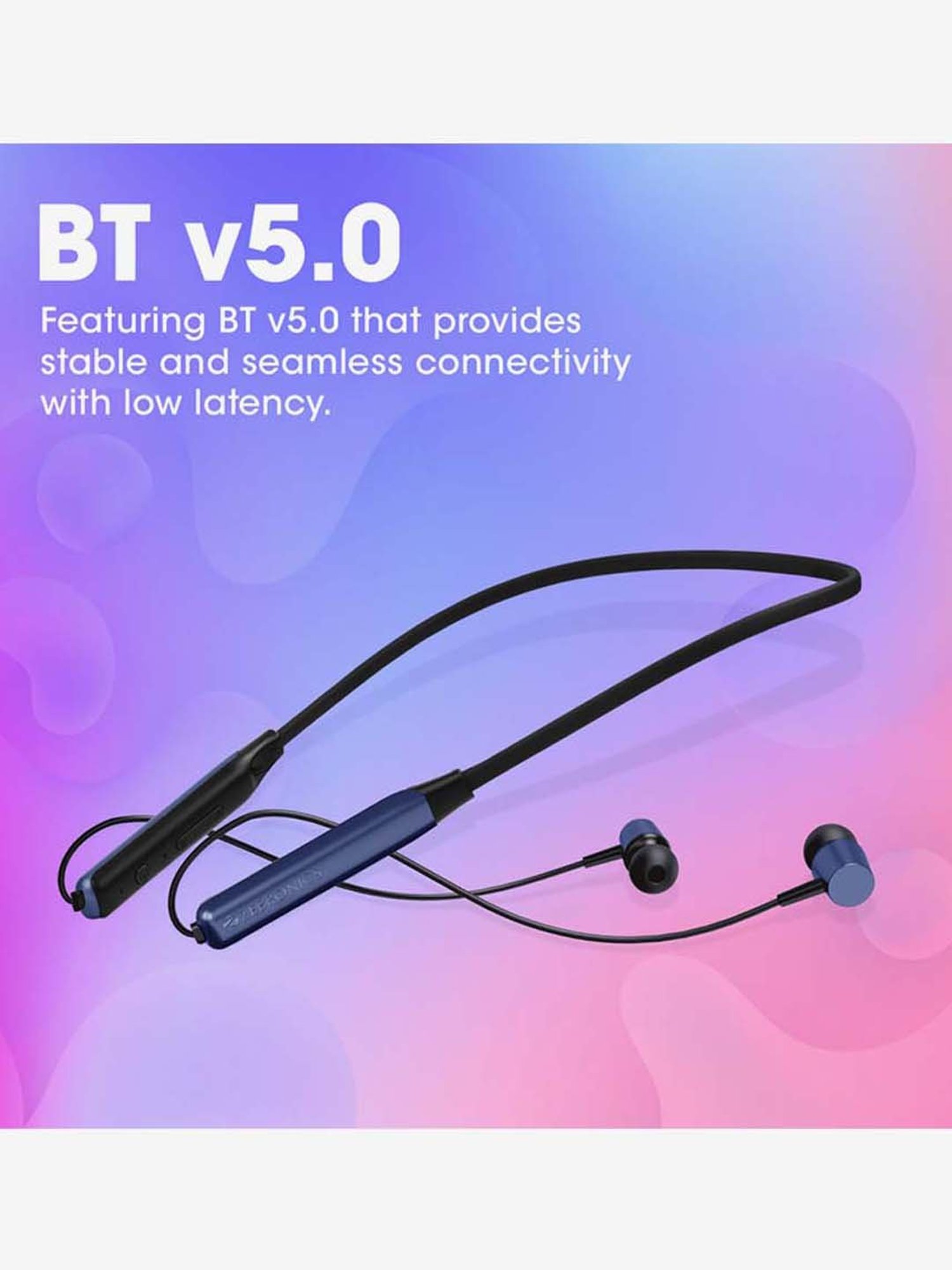 Zebronics Zeb-Evolve Wireless In-Ear Bluetooth Neckband with Mic (Blue)