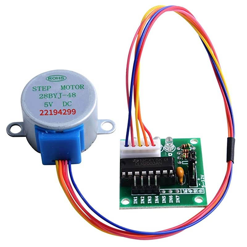 5 Pack Geared Stepper Motor 28BYJ48 5V Stepper Motor + Uln2003 Motor Driver Board + Dupont Wire Jumper Wires Ribbon Cables Compatible with Arduino