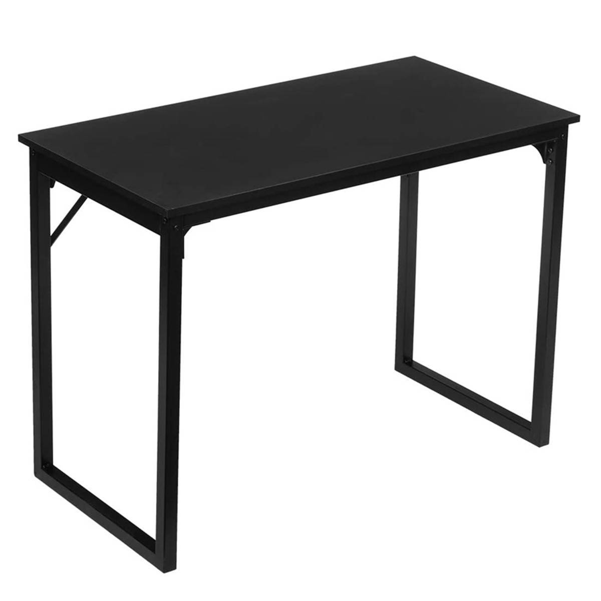 39" Modern Simple Computer Desk Wood Laptop Tables Study Metal Frame Home Office