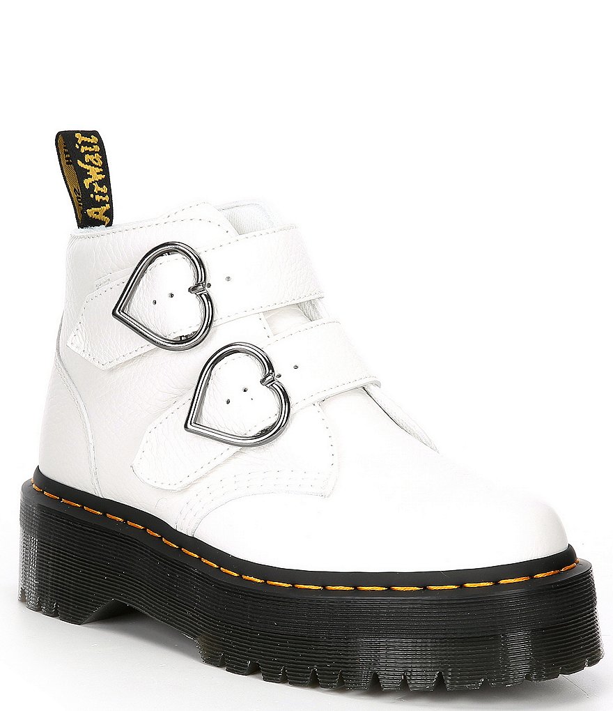 Dr. Martens Women's Devon Heart Buckle Platform Booties