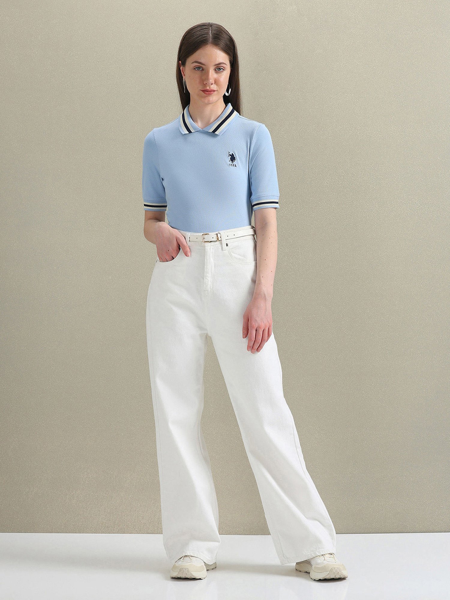 U.S. Polo Assn. Light Blue Regular Fit Polo T-Shirt