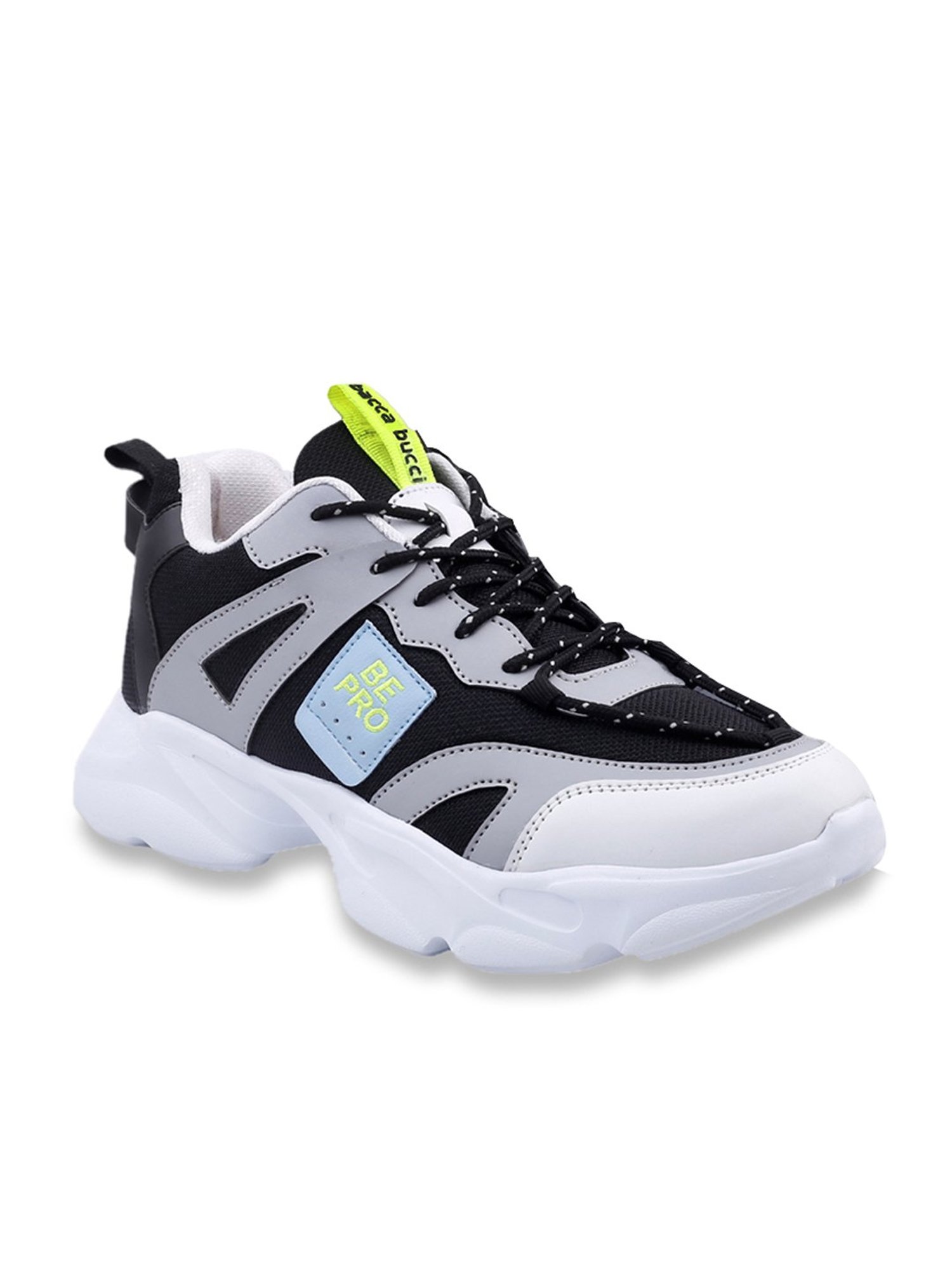 Bacca Bucci Men's Super Black & White Casual Sneakers