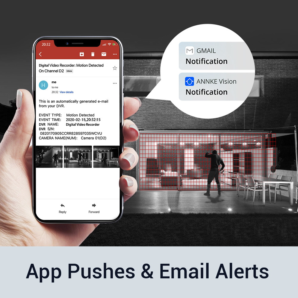 ANNKE 8 Channel CCTV Security Camera System 3MP 5-in-1 DVR with 4&times;1080P HD Weatherproof Cameras, Motion Alert, Remote Access with 2TB