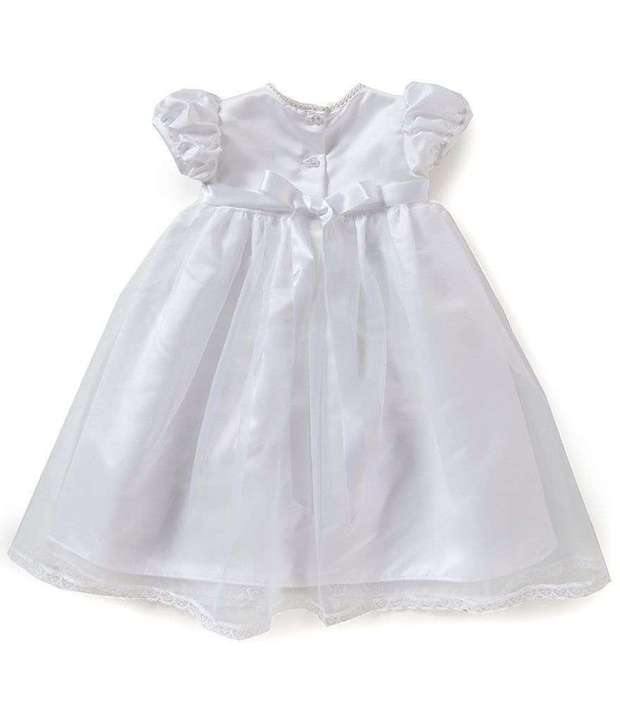 Edgehill Collection Baby Girls Newborn-12 Months Flower Christening Gown and Bonnet Set
