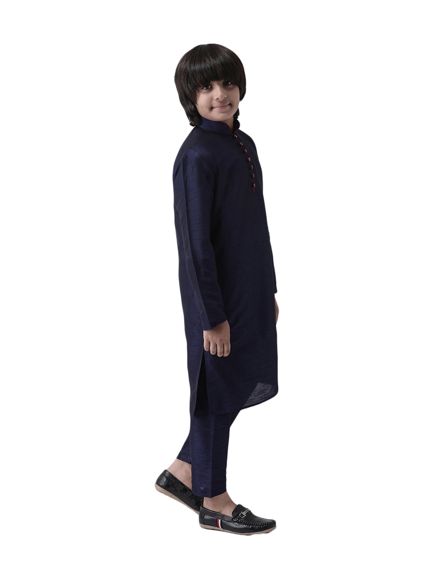 Hangup Kids Navy Regular Fit Kurta & Pyjamas