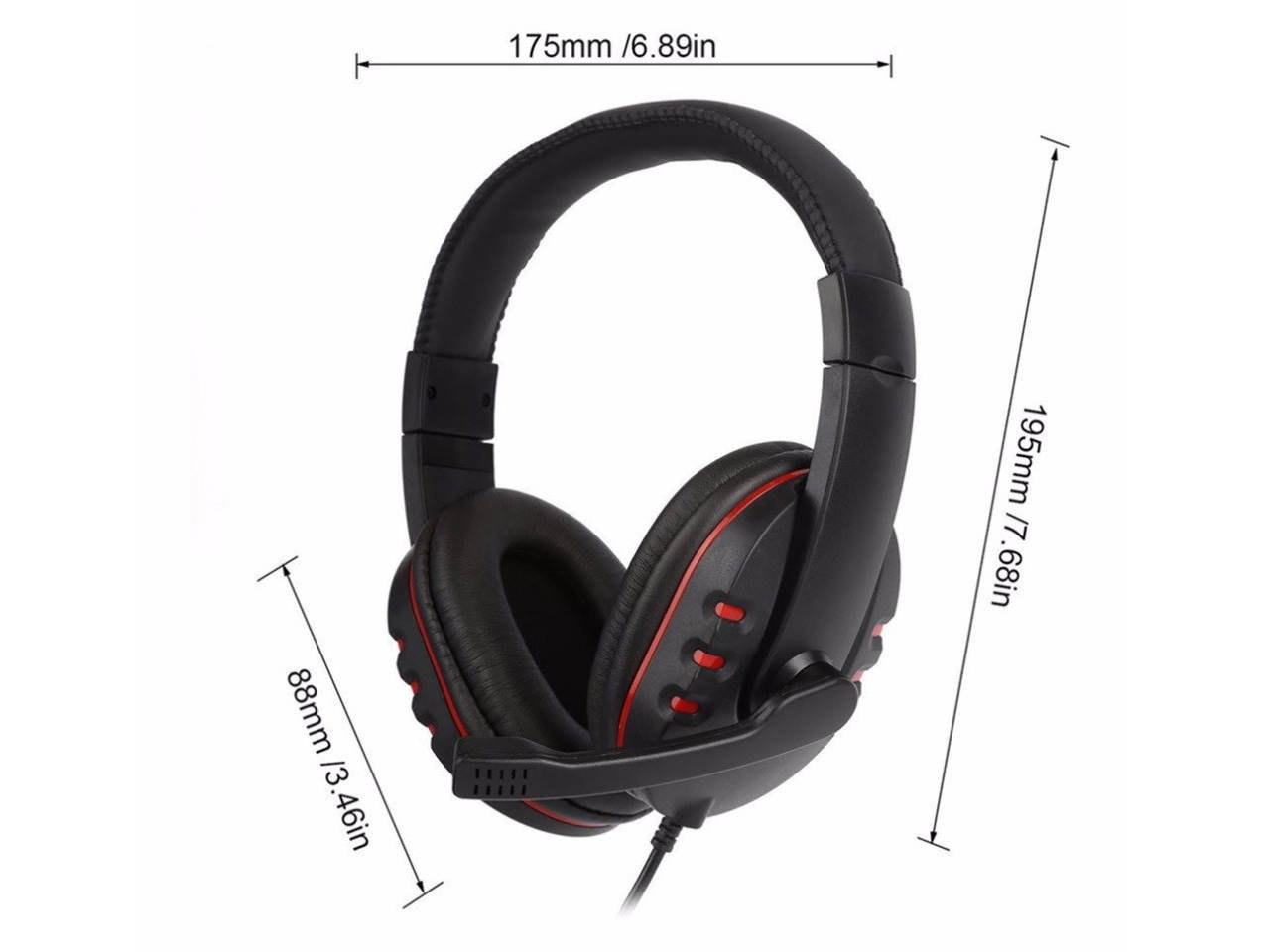 Gaming Headset, HI-FI Audio Quality Wired Crystal Clarity Sound Professional Headphones with Microphone for Mac Laptops Tablet Phone, 3.5 MM