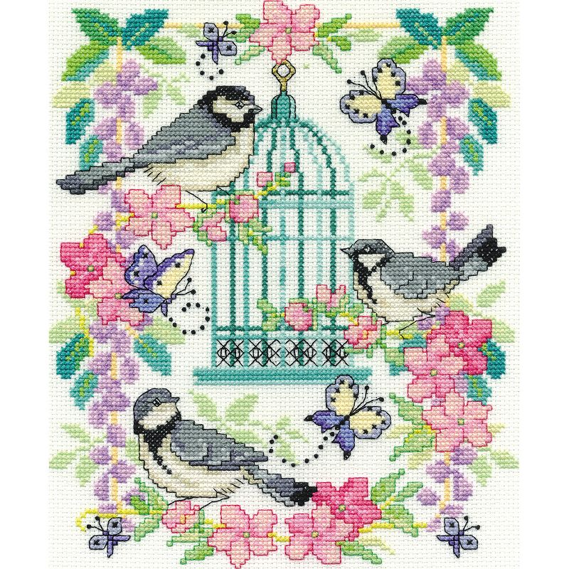 DMC Counted Cross Stitch Kit 8"X10"-Oriental Birdcage (14 Count)