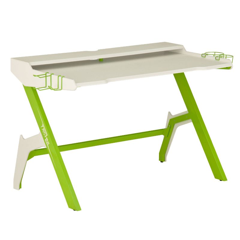 Ergonomic Computer Gaming Desk Green - Techni Sport