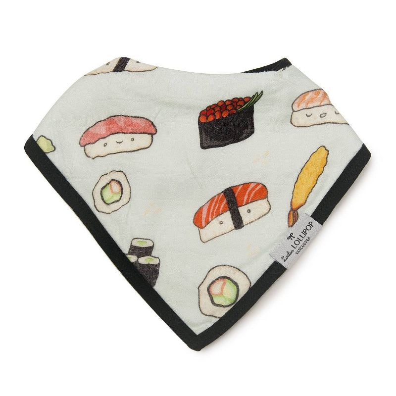 Loulou Lollipop Muslin Bandana Bib Set - Sushi/Taco