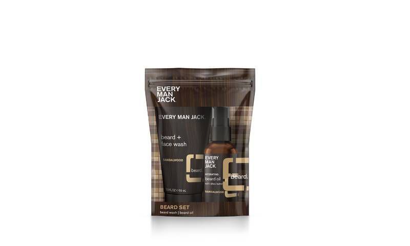 Every Man Jack Beard Trial & Travel Pouch Sandalwood - Trial Size - 2ct
