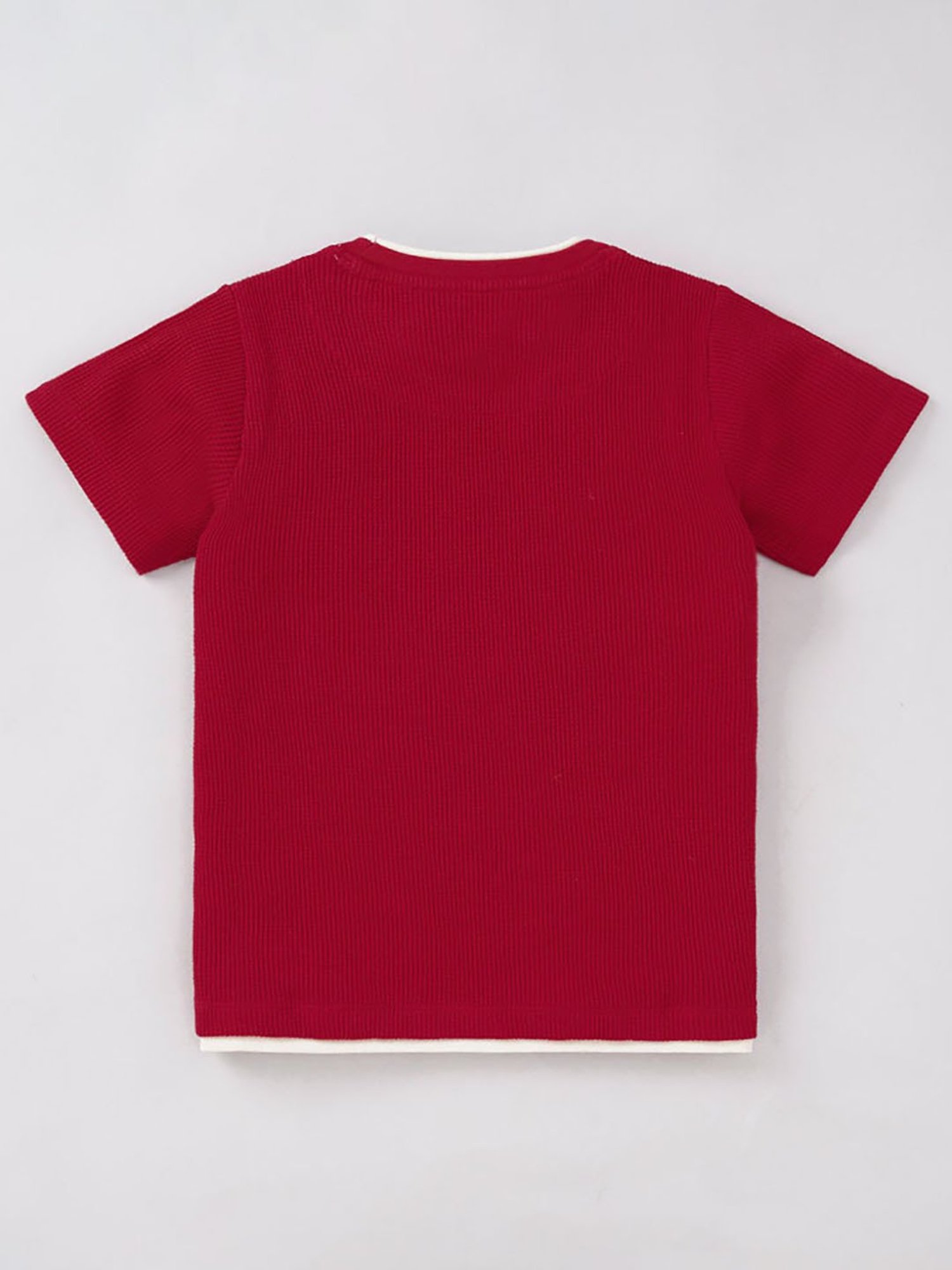 Ed-a-Mamma Kids Dark Pink Solid T-Shirt