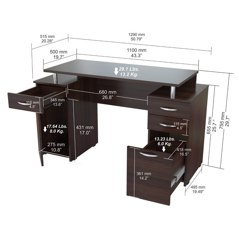 Computer Desk Espresso - Inval