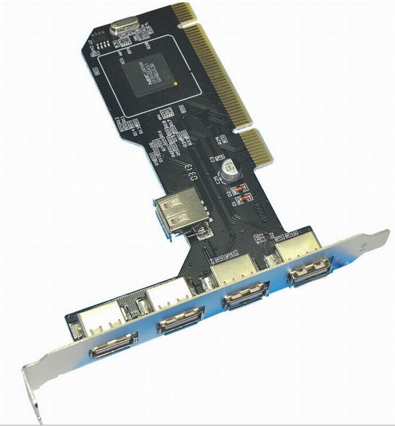 Topwin 480Mbps 5 Ports 4 External + 1 Internal USB 2.0 PCI Adapter Card