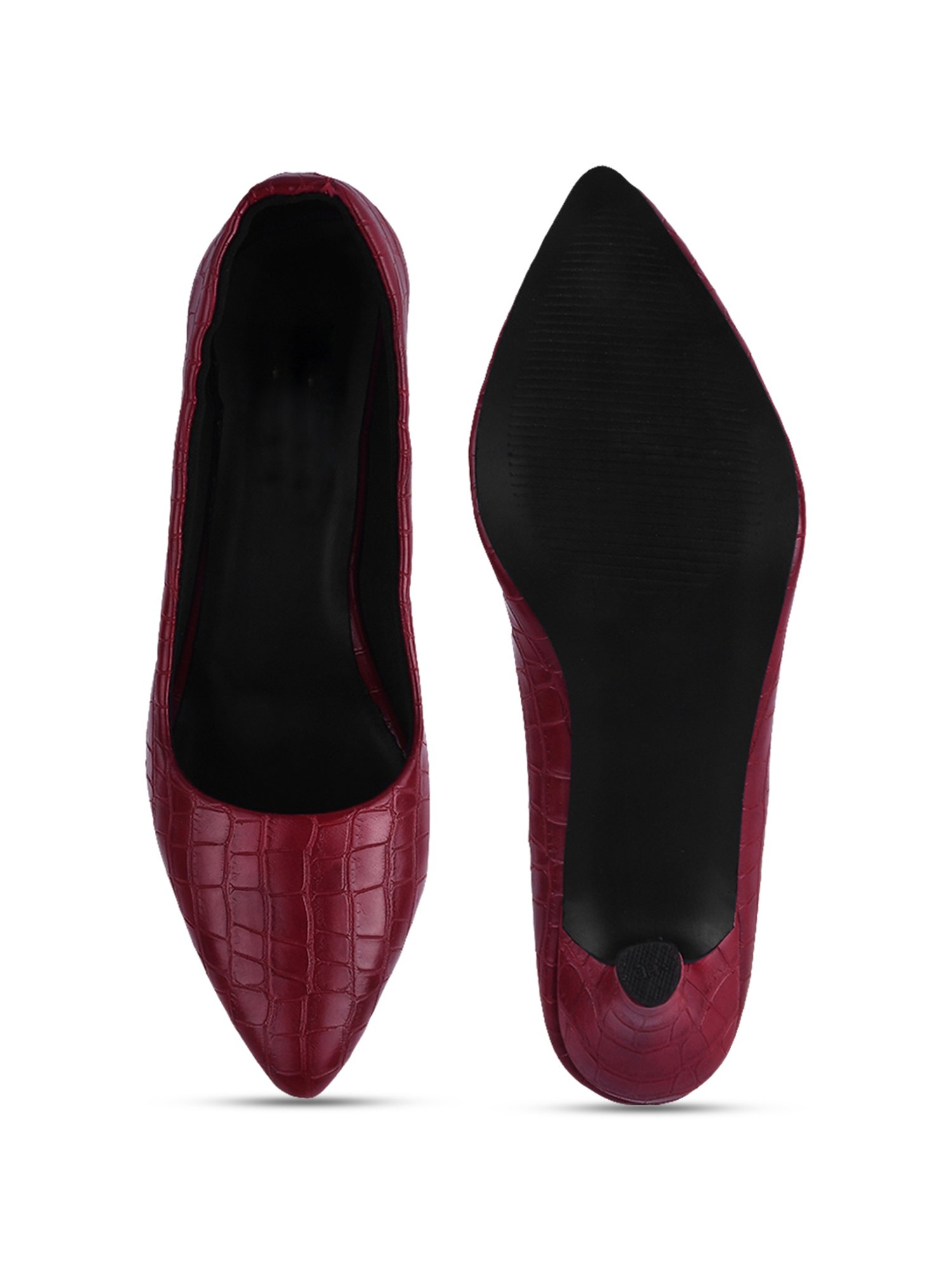 The White Pole Women's Maroon Stiletto Pumps