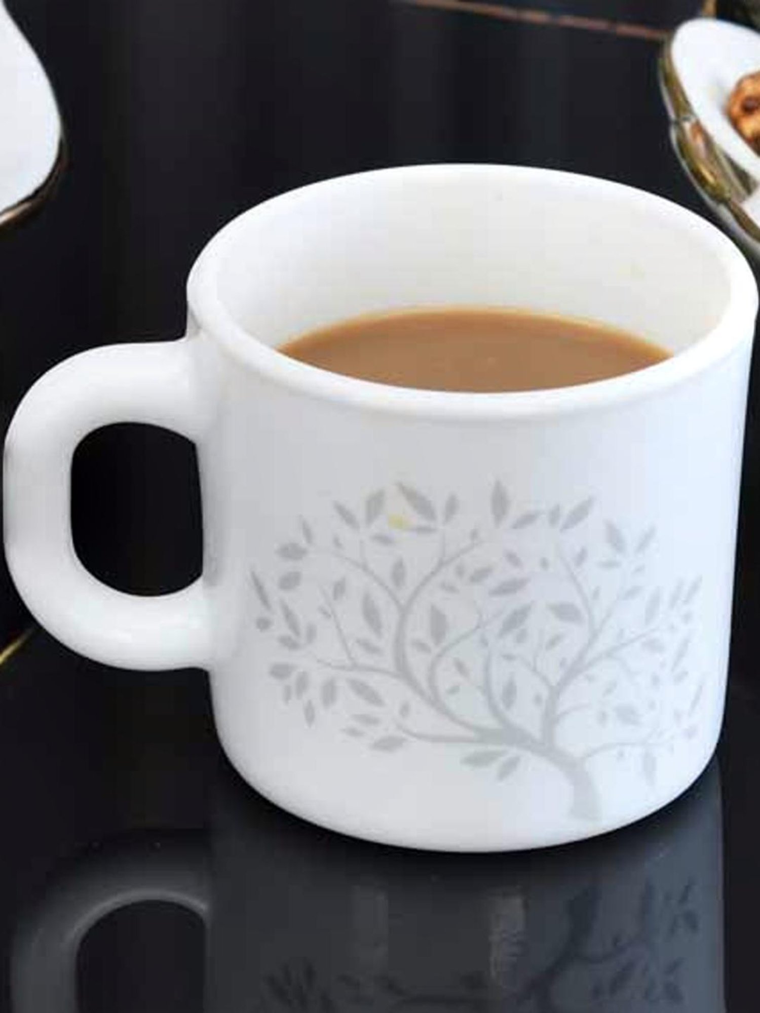 Femora Black Ceramic Coffee Mugs (0.36 L) - Set of 4