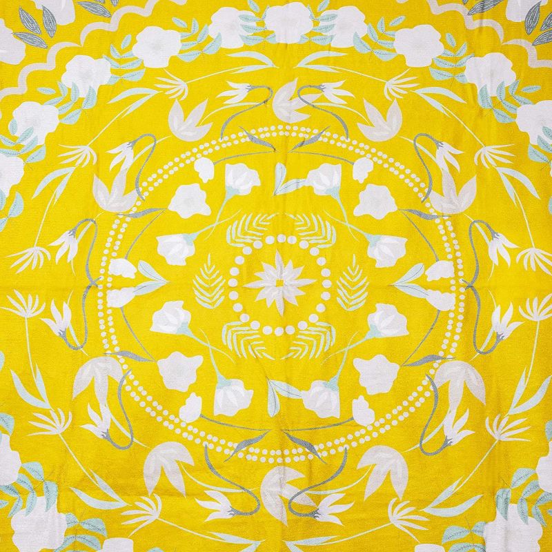 Juvale Yellow Bohemian Mandala Wall Hanging Tapestry, Floral Tapestries Wall Decor 59"x80"