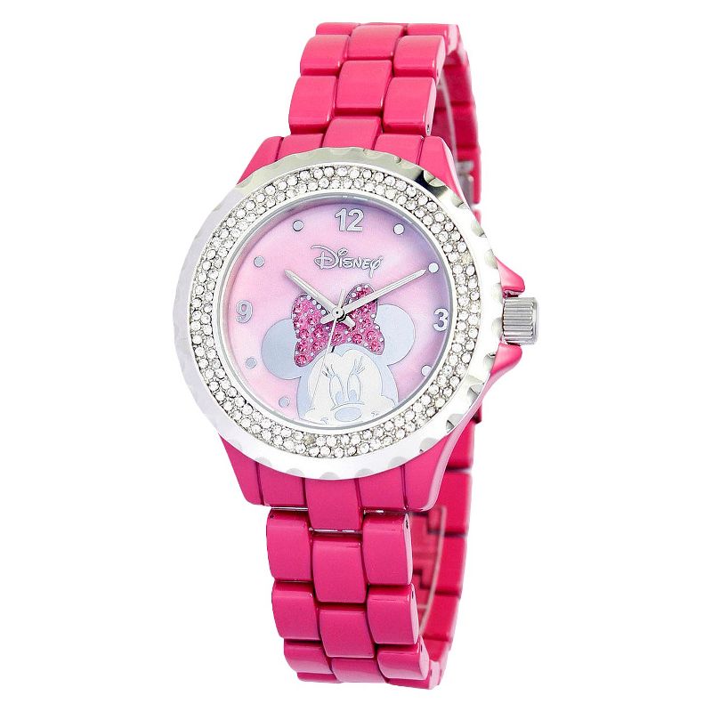 Women's Disney Minnie Mouse Enamel Sparkle Watch - Pink