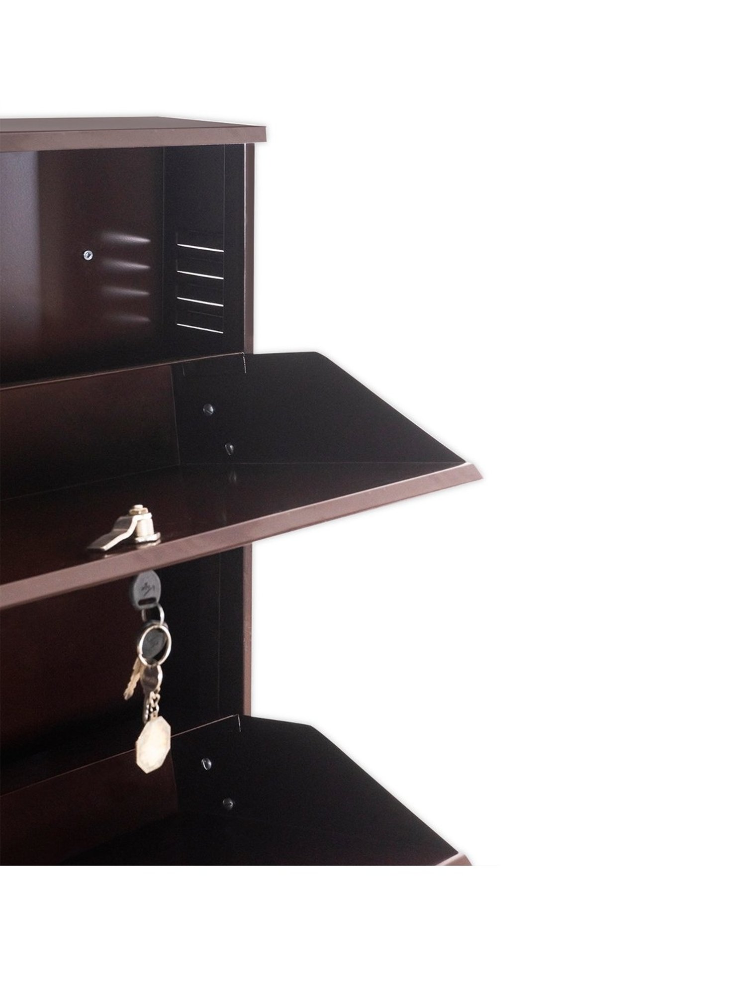 Delite Kom Metal Shoe Rack - 24" 3 Shelf, Coffee, PowderCoat, Wall Mount, DIY