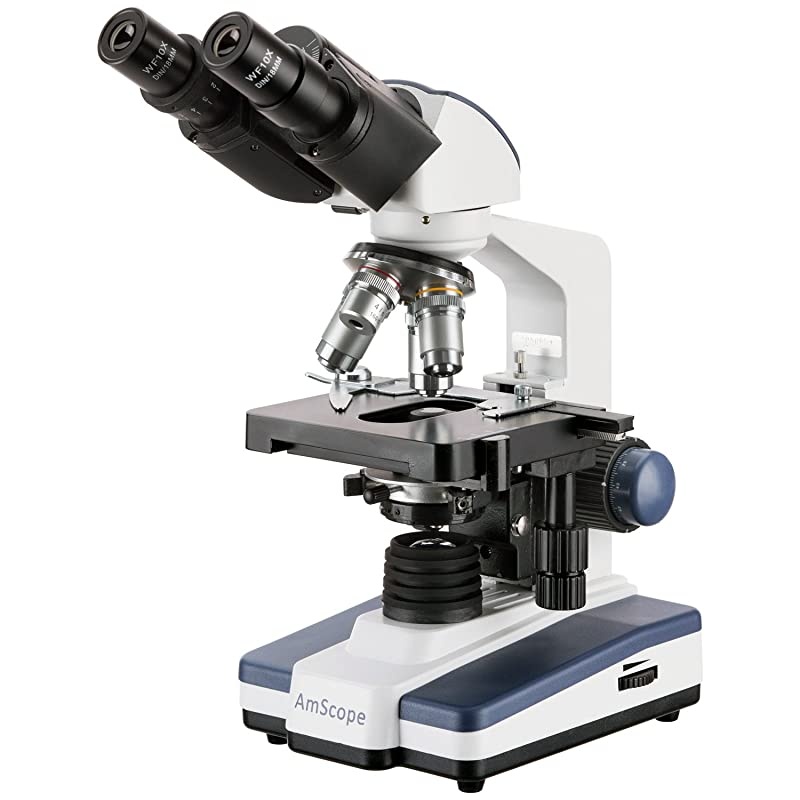 B120C Siedentopf Binocular Compound Microscope 40X2500X Magnification Brightfield LED Illumination Abbe Condenser DoubleLayer Mechanical Stage