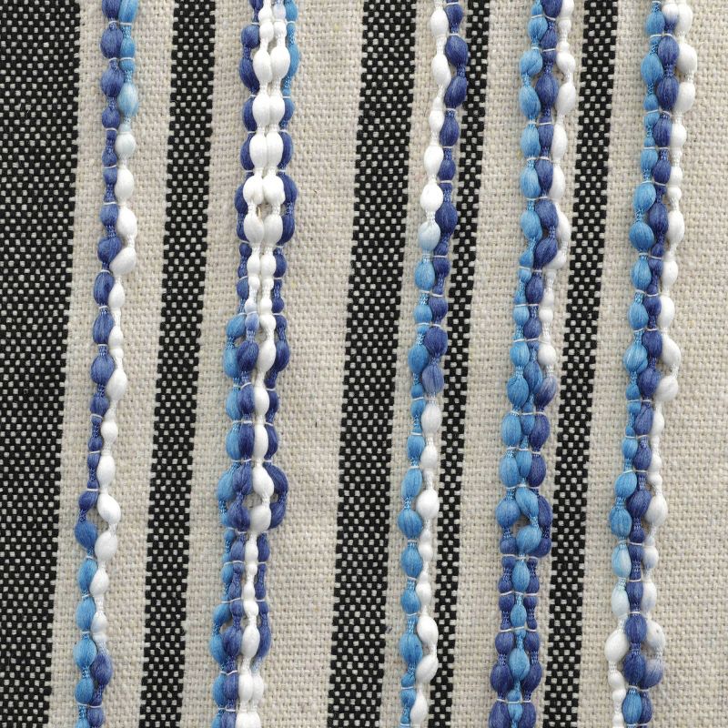 Mixed Media Ottoman Striped Blue/White - Gold Medal Bean Bags