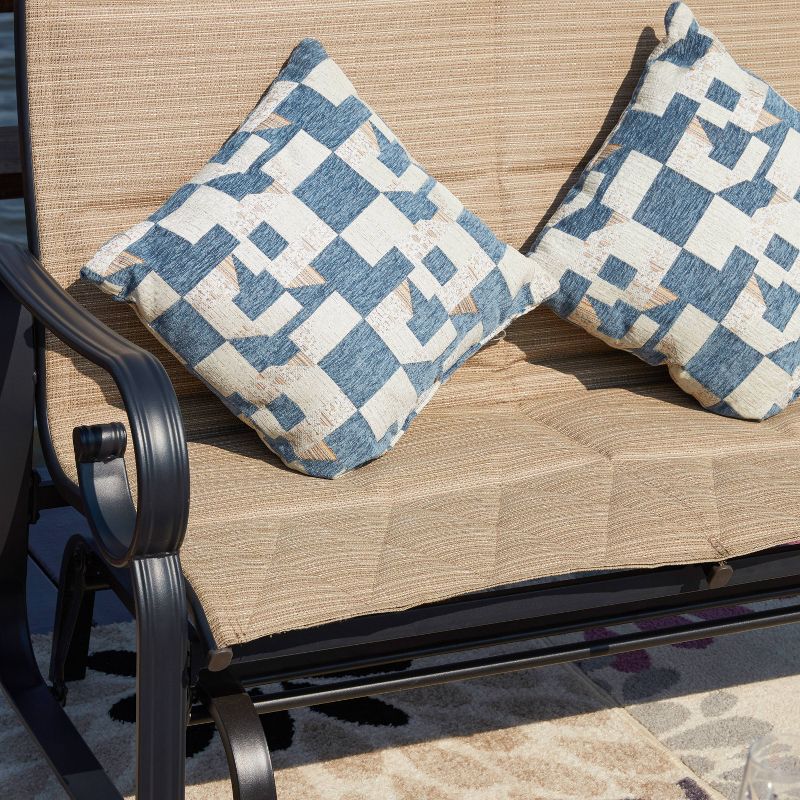 2pc Iron Patio Glider Bench Seating Set - Patio Festival