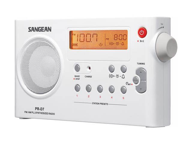 Sangean FM / AM PLL Synthesized Radio (White) PR-D7