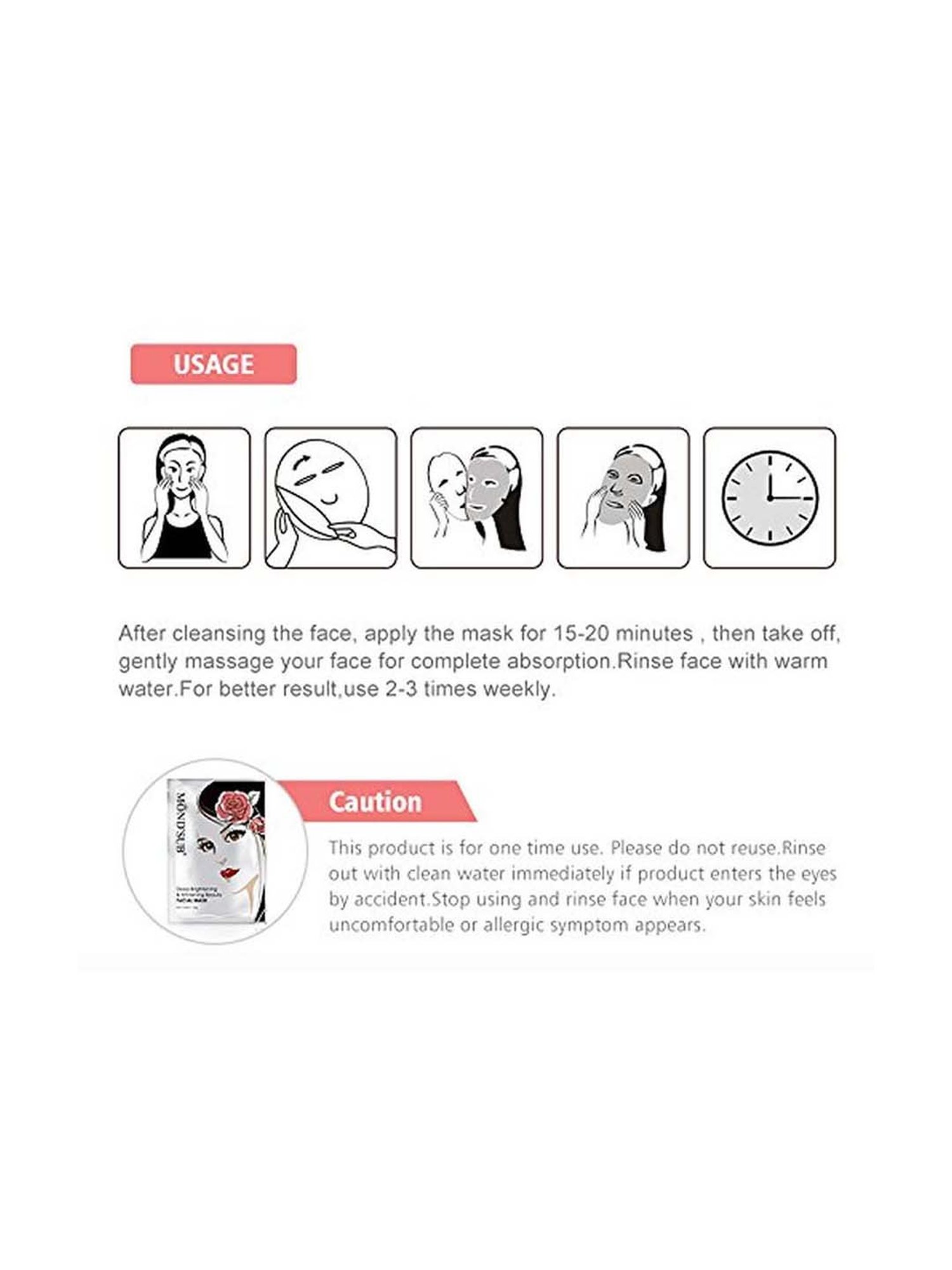 MONDSUB Deep Brightening and Whitening Facial Sheet Mask (Pack of 3) - 25 gm Each