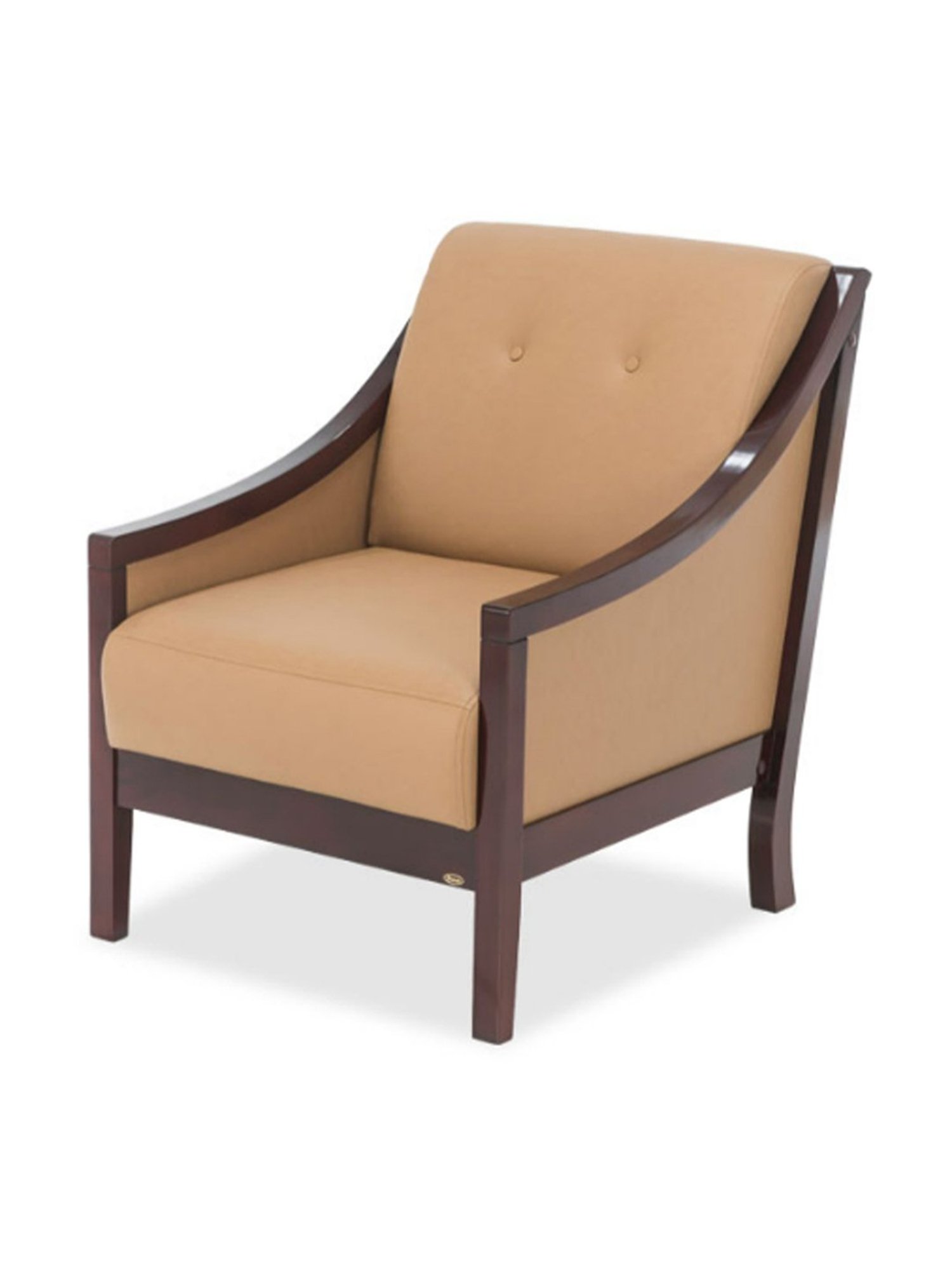 Durian Jesse Camel Brown Premium Leatherette 1 Seater Sofa