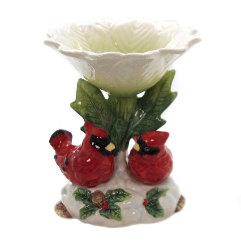 Tabletop 5.25" Cardinals Candy Dish Red Birds Christmas Pointsettia Cosmos Gifts Corp.  -  Serving Bowls