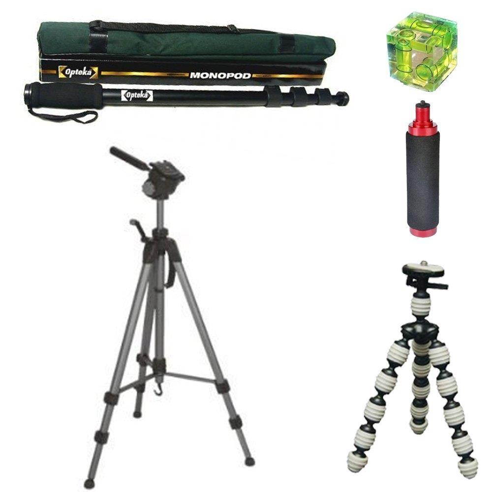 5pcs Accessory Package for Canon EOS SL1, 1Ds, 1D, 5D, 7D, 60D, 50D, T5i, T3, T3i, T2i, T1i, XSi and XS Digital SLR Cameras Includes 74" Tripod, 72" Monopod, Bubble Spirit Level and More