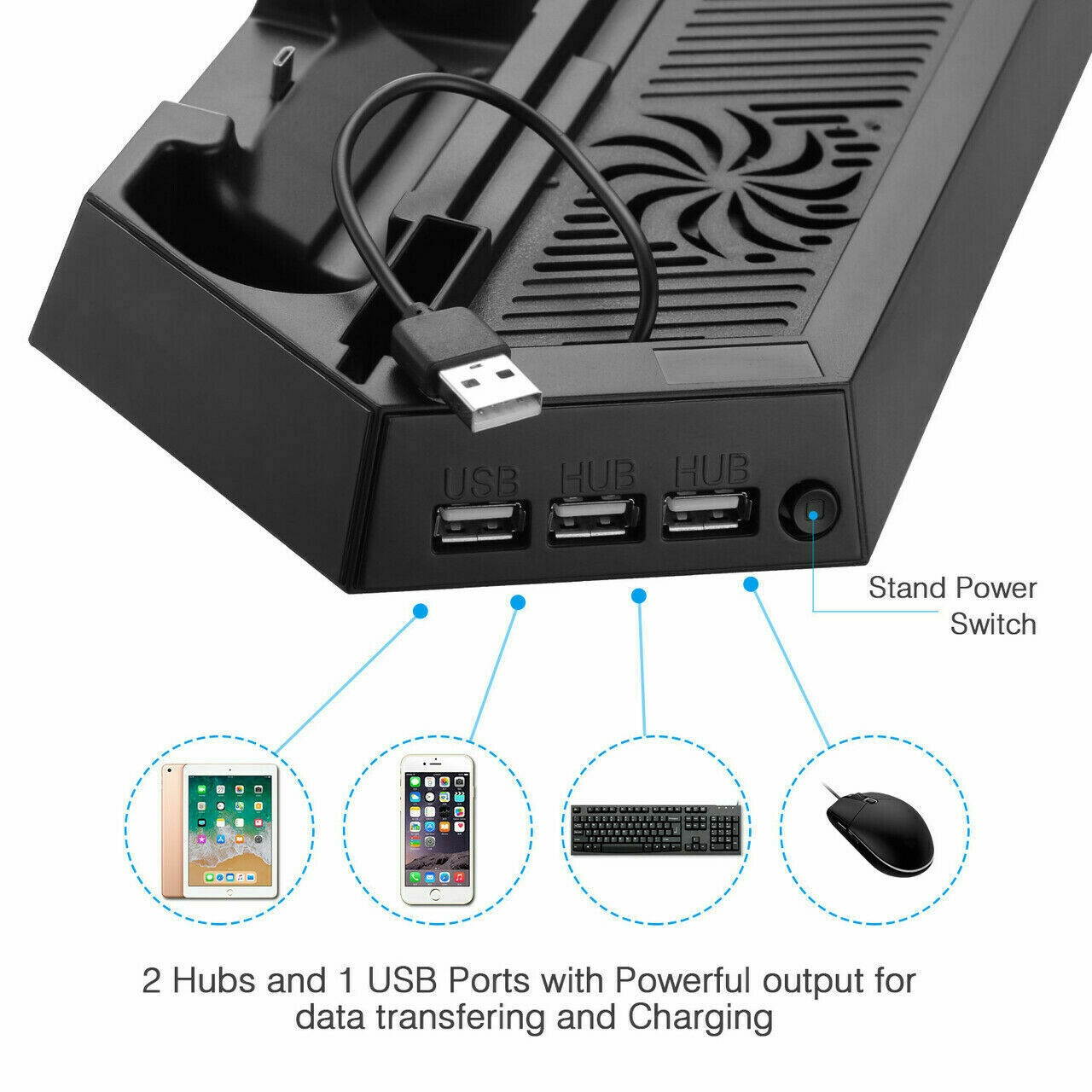 PS4 Cooling Ston Vertical Stand 2 Controller Charging Dock For PlaySton 4