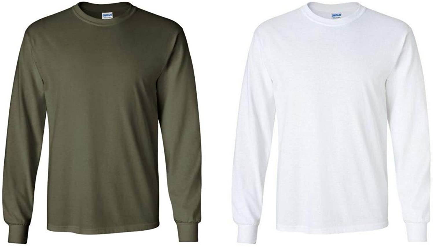 Gildan Men's Ultra Cotton Adult Long Sleeve T-Shirt, 2-Pack