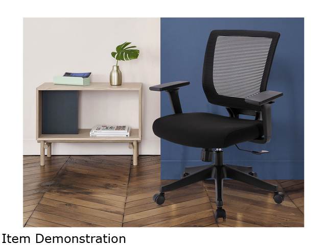 Qwork Ergonomic Mesh Task Chair Adjustable Height & Tilt for Comfort, Thick, Compact Seat Cushion, Smooth-Glide Wheels Office Chair