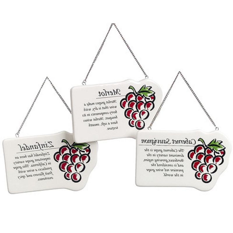 Ganz 4.25" Zinfandel Wine Grape Plaque Christmas Ornament - Red