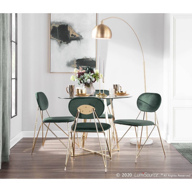 Marble and Metal March Contemporary Floor Lamp Gold (Includes LED Light Bulb) - LumiSource