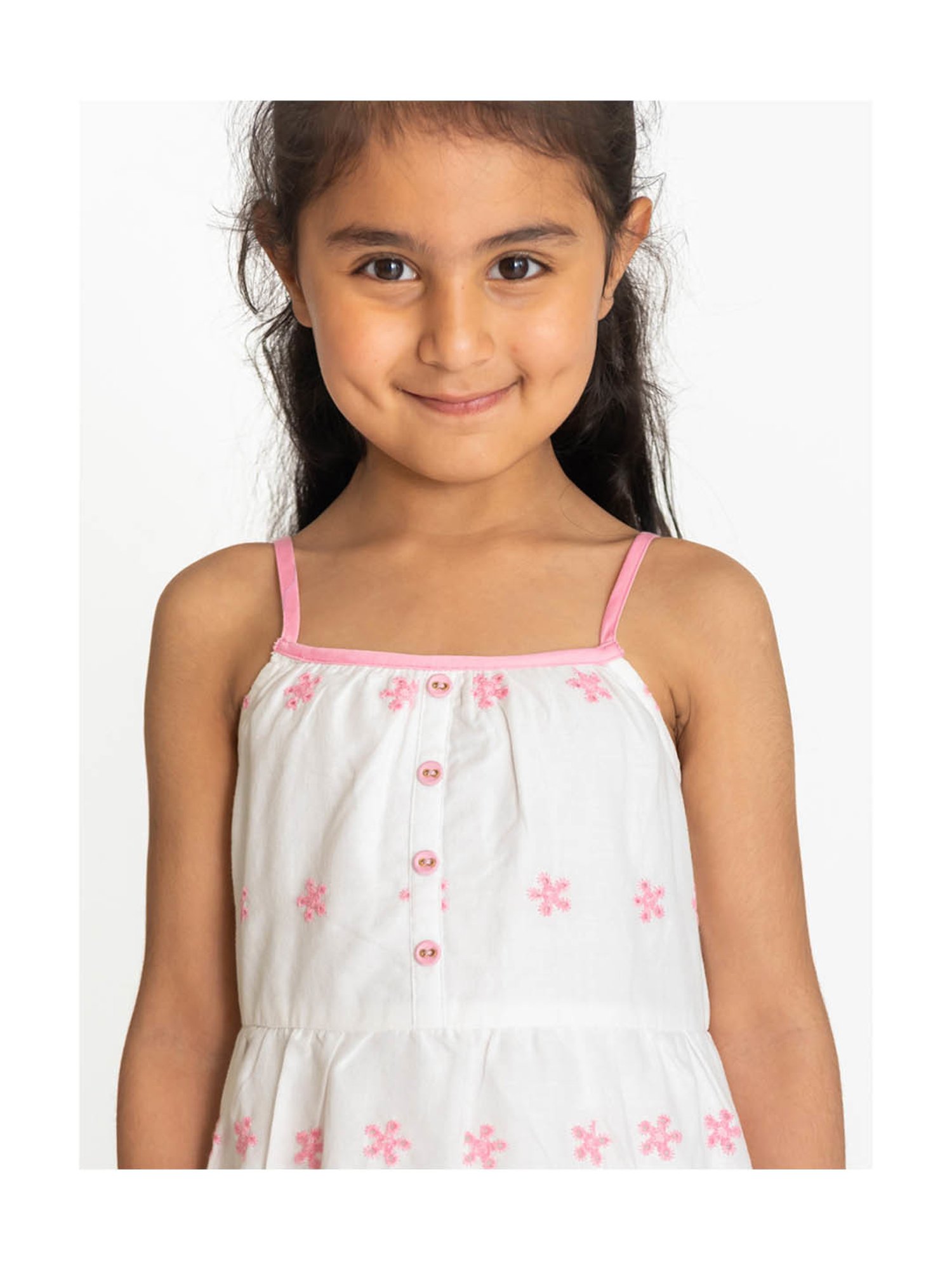 Campana Kids White Embroidered Dress