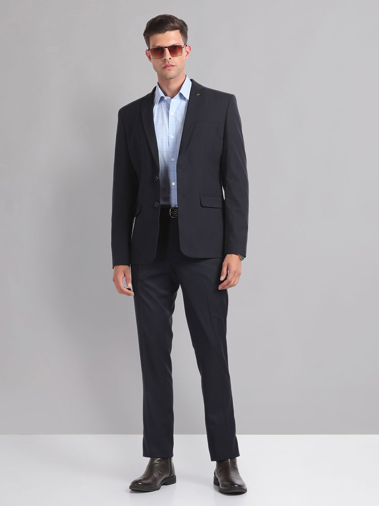 AD by Arvind Dark Navy Regular Fit Blazer