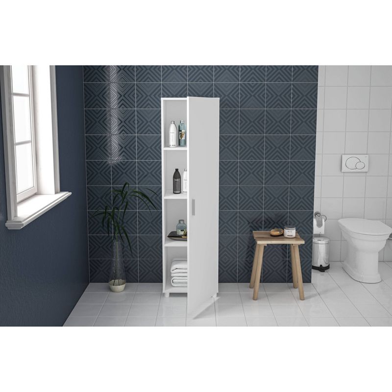 58.89" Beverly 4 Shelf Storage Cabinet White - Chique