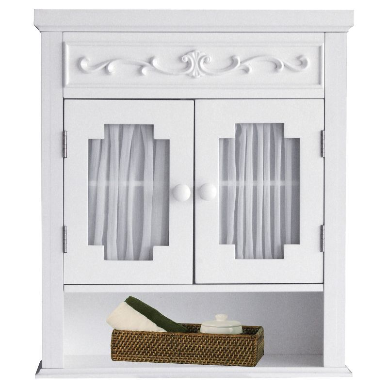 Lisbon Wall Cabinet White - Elegant Home Fashions